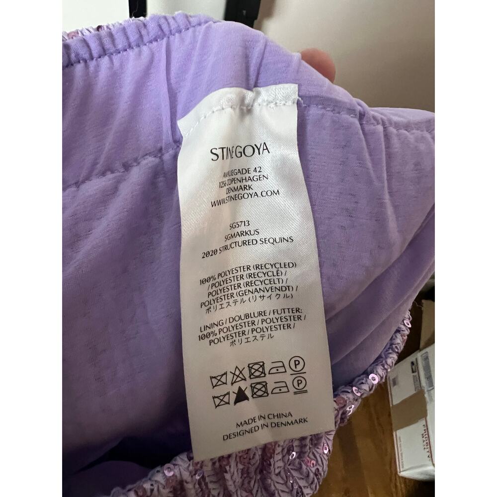 Stine Goya Markus lavender Sequin Trousers Size Large - Picture 6 of 8
